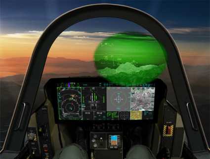 F-35 Pilot's view through the HUD-less helmet