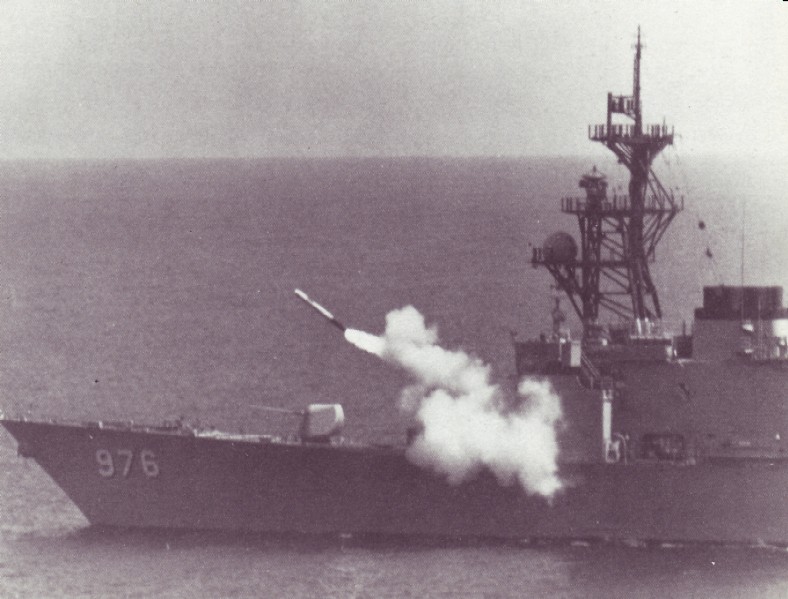 USS MERRILL (DD-976) firing TOMAHAWK missile
