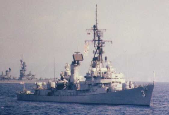 USS JOHN KING (DDG-3) at Kithera Anchorage 1978