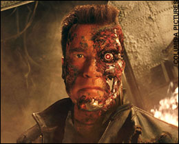 Terminator style contact lens displays